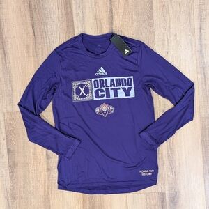 Adidas Orlando City SC Long Sleeve Shirt Men’s Small Purple MLS Soccer Training